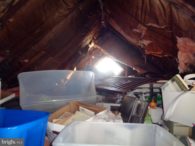 view of unfinished attic