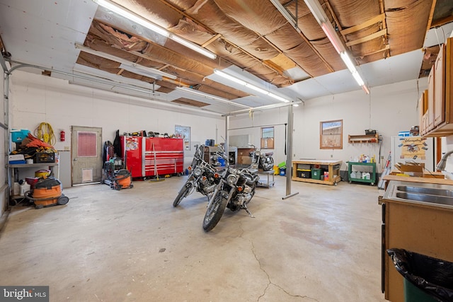 garage with sink