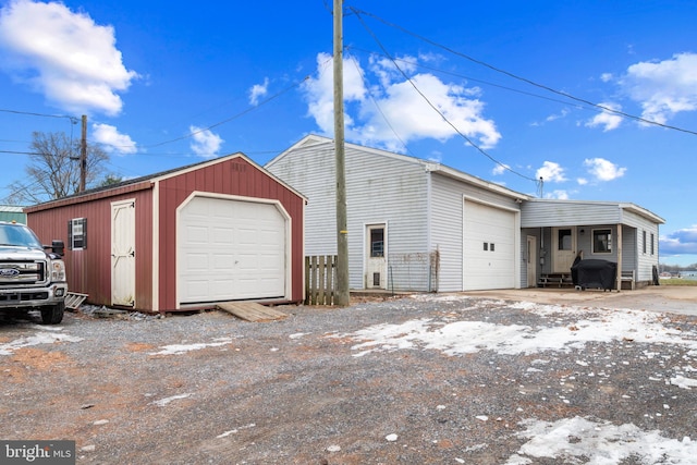 view of garage