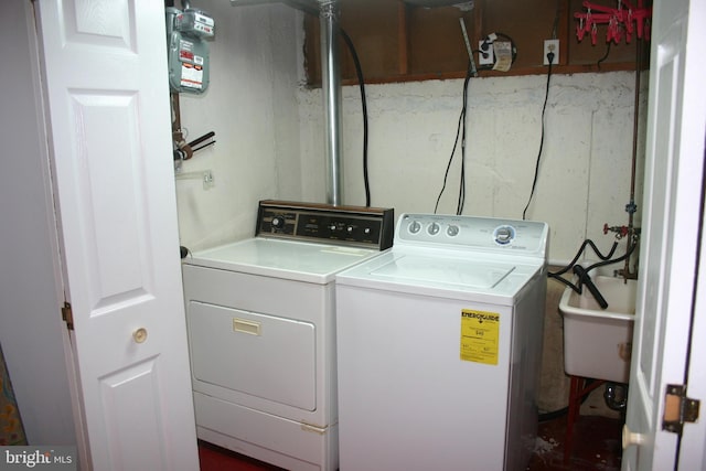 laundry area featuring independent washer and dryer