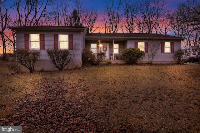 view of single story home