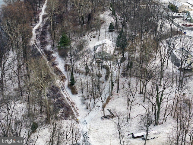 view of snowy aerial view