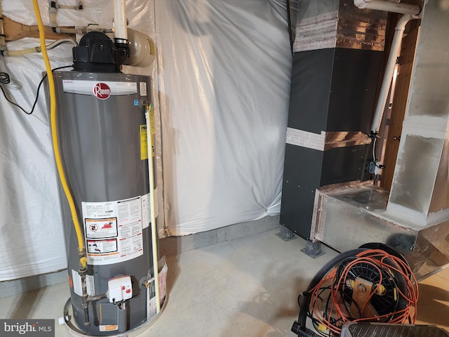 utilities featuring heating unit and water heater