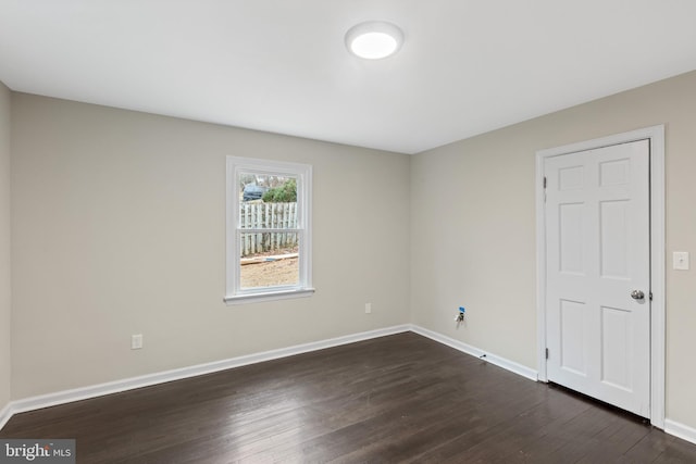 empty room with dark wood-type flooring