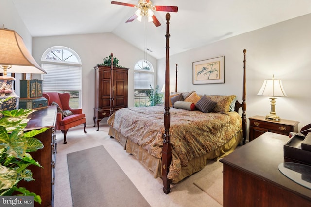 136 Sandpiper Ln, West Deptford, NJ 08086 - carpeted bedroom with ceiling fan, vaulted ceiling, and multiple windows