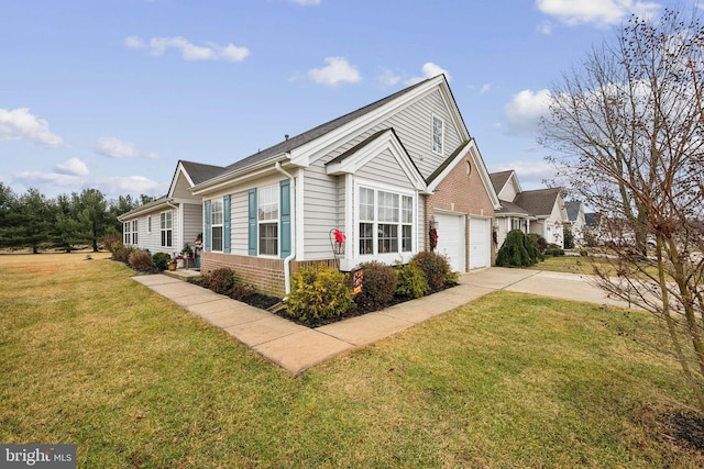 view of side of home featuring a lawn