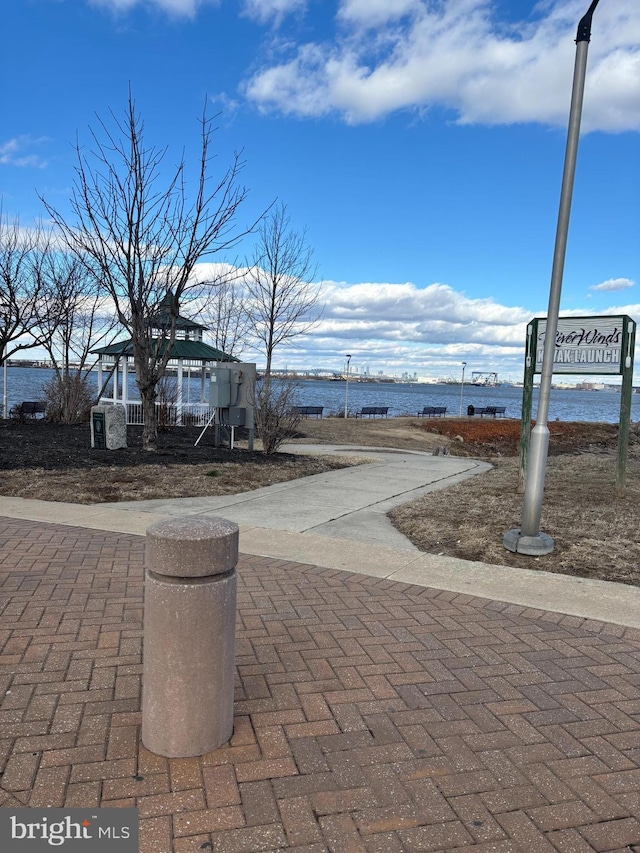 136 Sandpiper Ln, West Deptford, NJ 08086 - view of property's community with a water view and a gazebo