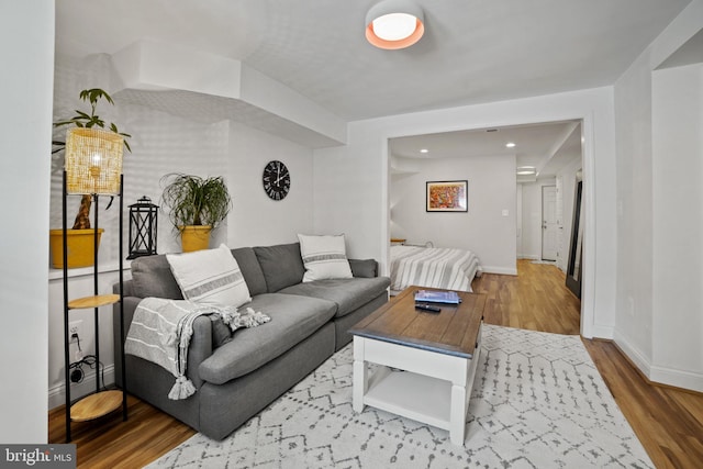 living room featuring hardwood / wood-style floors