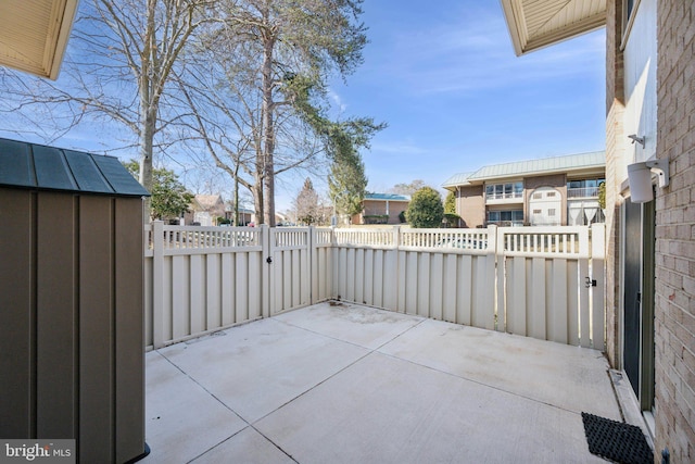 view of patio / terrace featuring a gate and a fenced backyard