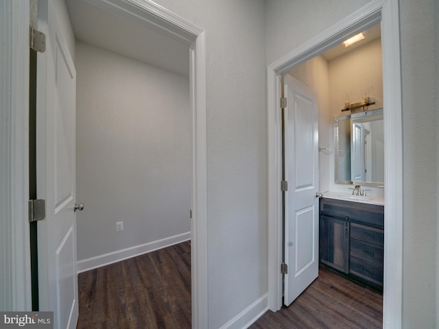 12544 Woodsboro Pike, Keymar, MD 21757 - hall with dark wood-type flooring and sink