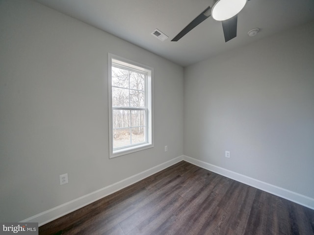 12544 Woodsboro Pike, Keymar, MD 21757 - unfurnished room with ceiling fan and dark wood-type flooring