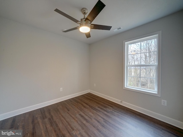 12544 Woodsboro Pike, Keymar, MD 21757 - spare room featuring ceiling fan and dark hardwood / wood-style flooring