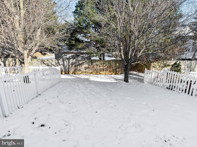 view of snowy yard