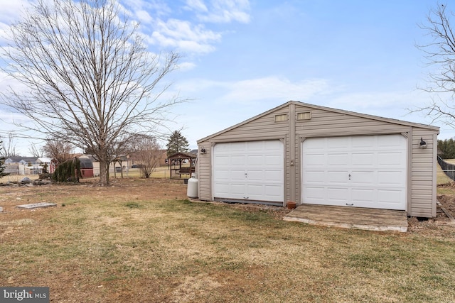 view of detached garage