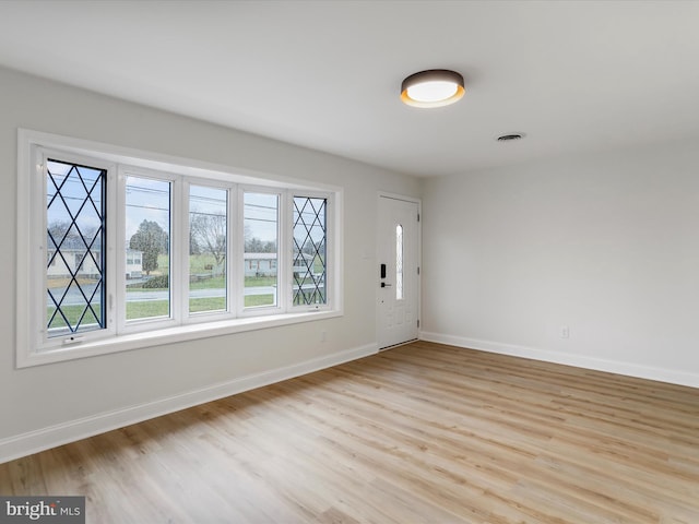 foyer entrance featuring light wood-type flooring