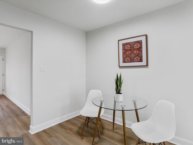 living area featuring light hardwood / wood-style flooring