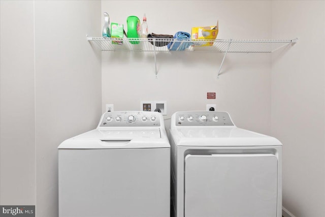 laundry area featuring washer and dryer