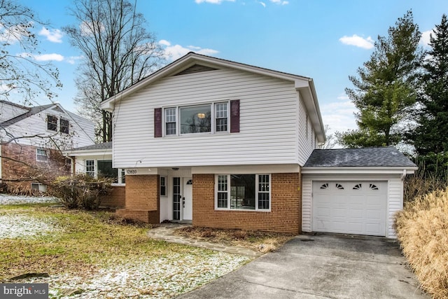 view of property featuring a garage