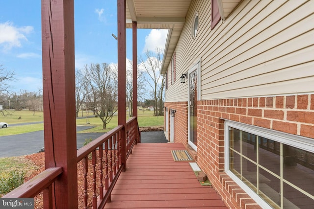 deck with a porch