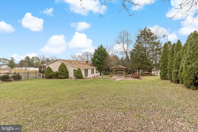 view of yard featuring a gazebo