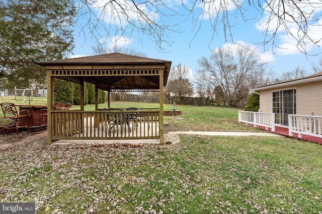 view of yard featuring a gazebo