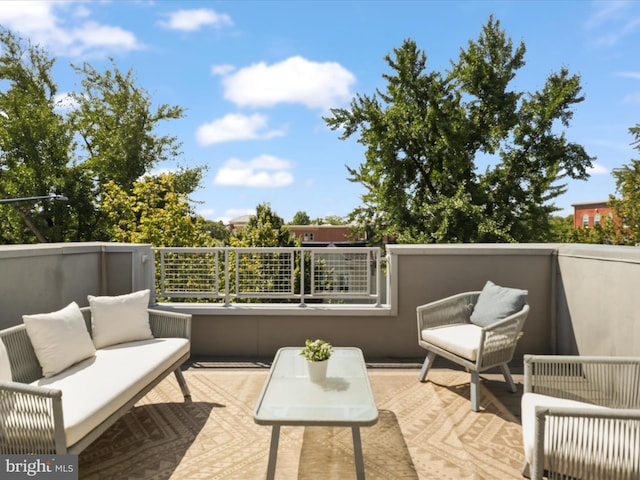 balcony featuring outdoor lounge area