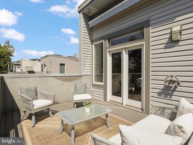 view of patio featuring a deck