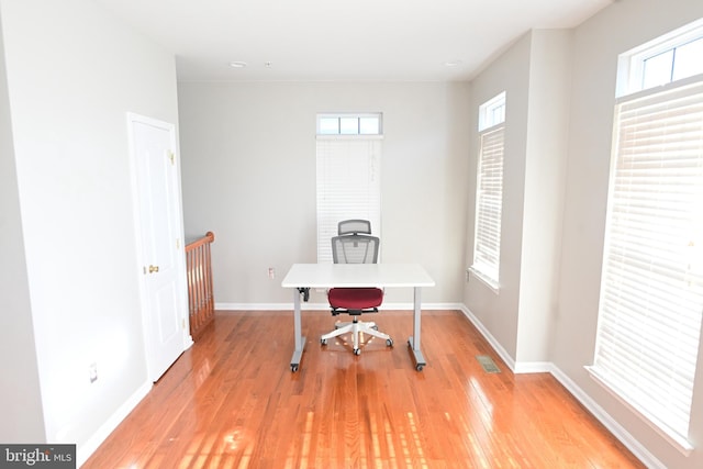 office featuring light hardwood / wood-style floors