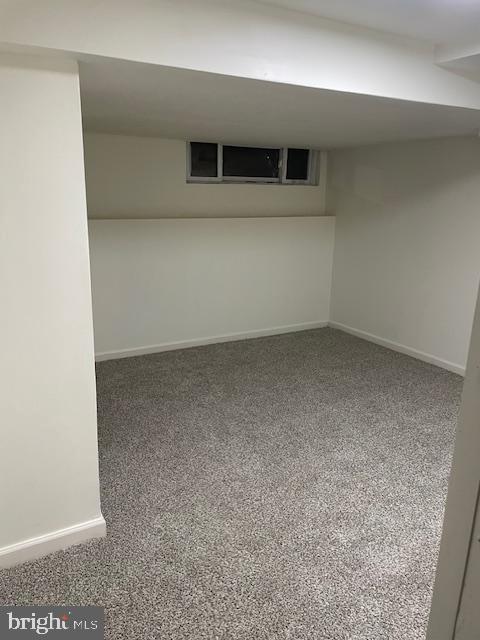 finished basement with baseboards