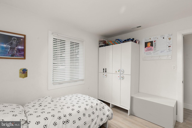 bedroom featuring light hardwood / wood-style flooring