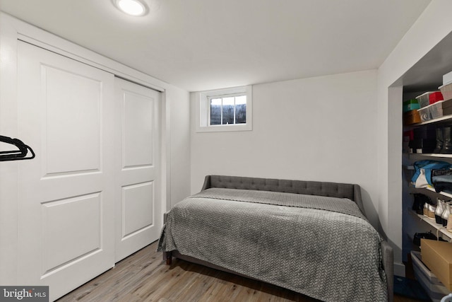 bedroom featuring light hardwood / wood-style flooring