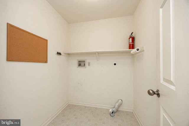 laundry room with hookup for a washing machine and electric dryer hookup