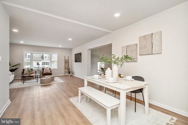 dining room featuring light wood-type flooring