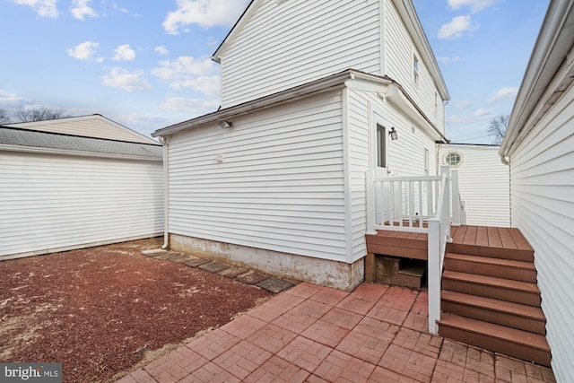 view of home's exterior with a patio