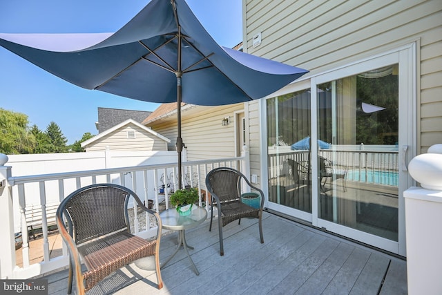 view of wooden deck