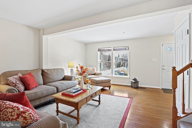 living room featuring hardwood / wood-style flooring