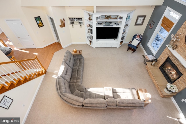 living room featuring a wealth of natural light