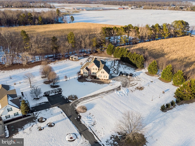 view of snowy aerial view