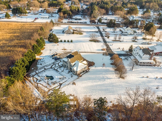 view of snowy aerial view