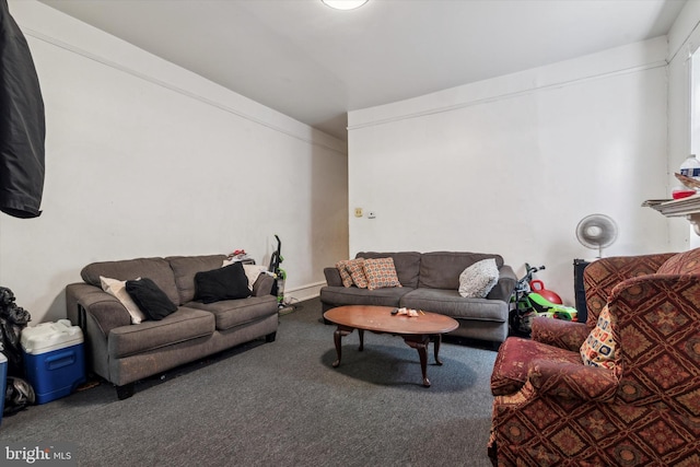 living room featuring carpet floors