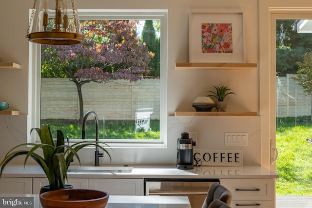 kitchen with white cabinetry