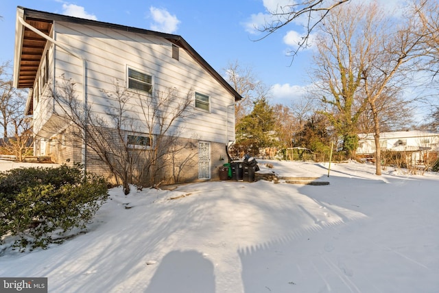 view of snowy exterior