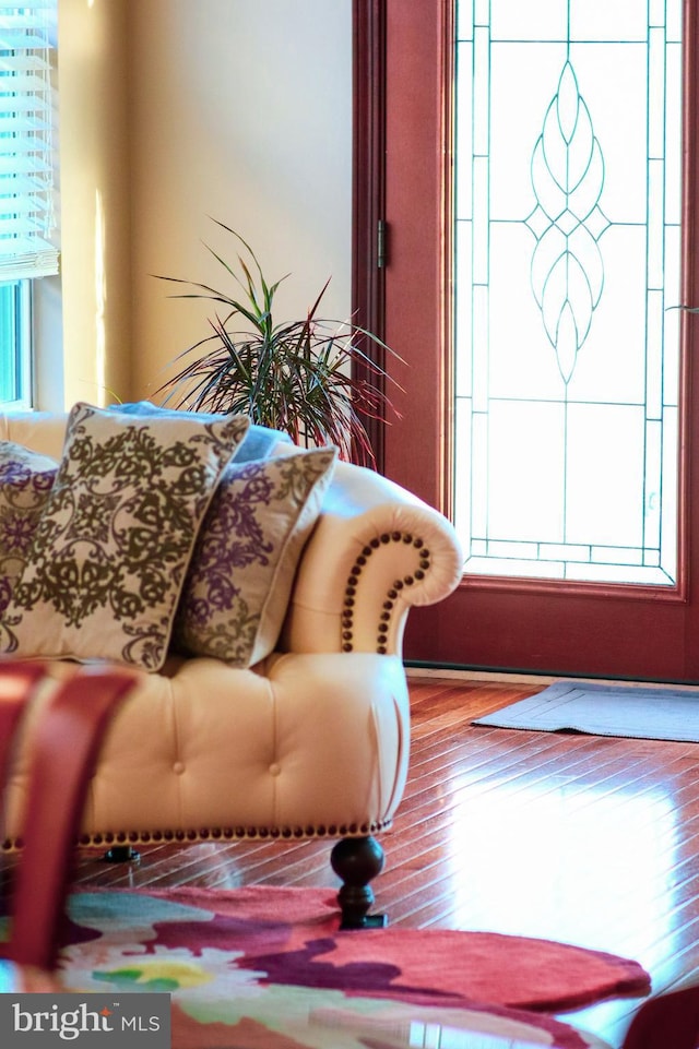 interior space with hardwood / wood-style floors