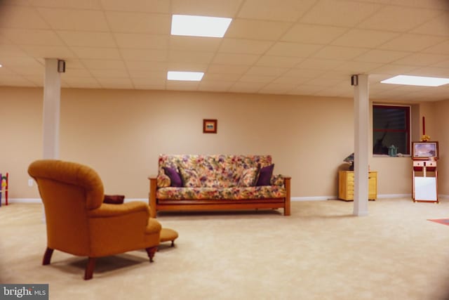 living room featuring carpet floors