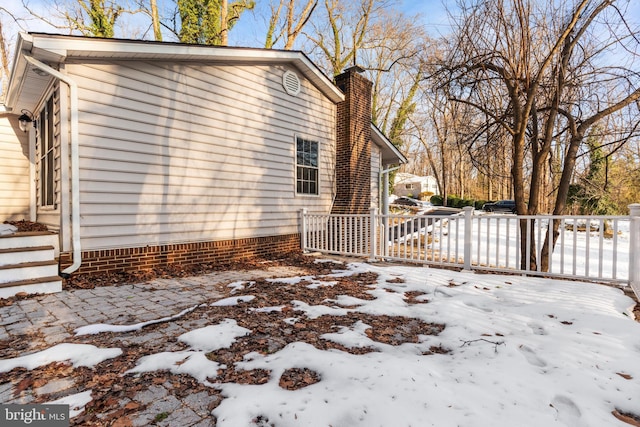 view of snowy exterior