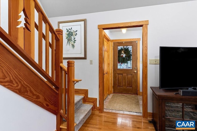 entryway featuring light hardwood / wood-style floors