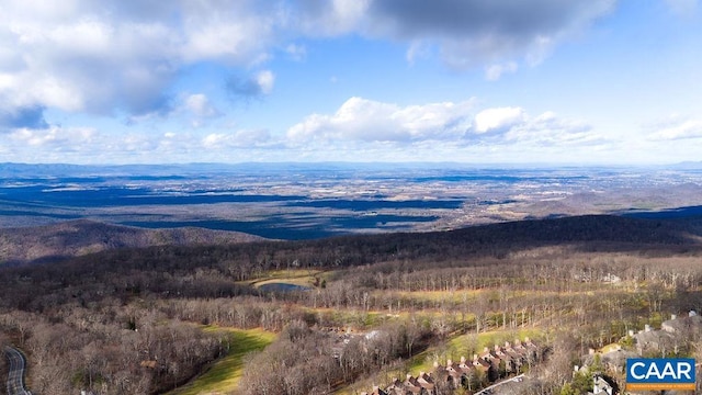 aerial view with a mountain view