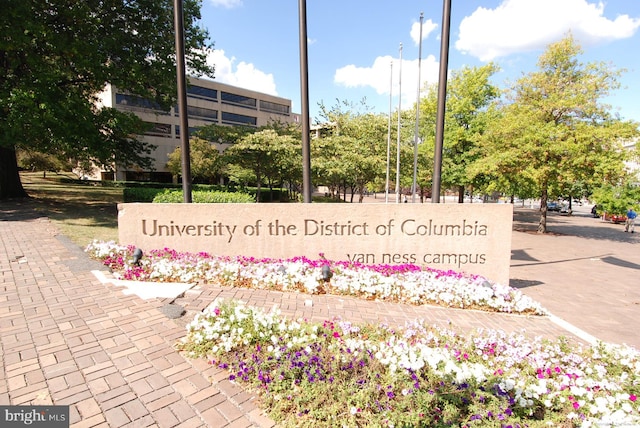 view of community sign