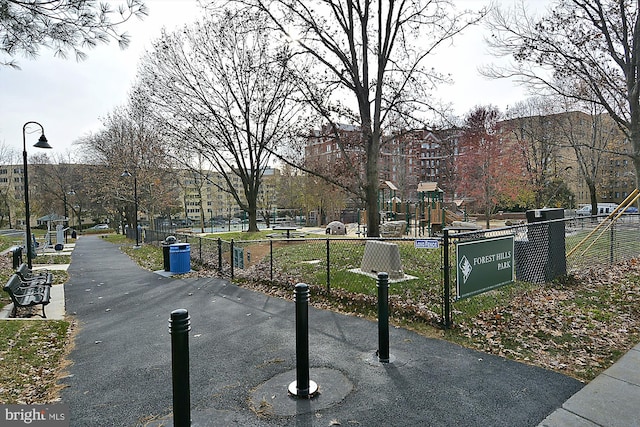 view of property's community featuring a playground