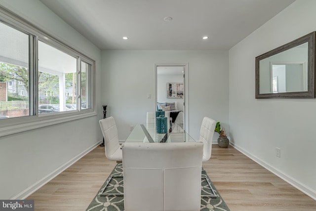 dining area featuring light hardwood / wood-style flooring